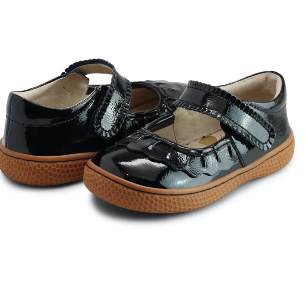Livie and Luca Ruche Classic Black Patent Shoes NEW IN BOX